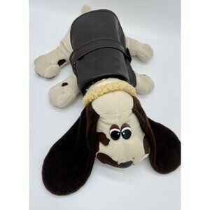 vintage 1985 TONKA Large Pound Puppy  19” Cream White Brown & Aviator Jacket